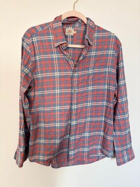 Faherty Red and Blue Plaid Long-Sleeve Button-Down Shirt